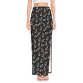 Fishing Hooks Pattern Print High Slit Maxi Skirt
