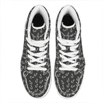 Fishing Hooks Pattern Print High Top Leather Sneakers