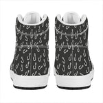 Fishing Hooks Pattern Print High Top Leather Sneakers