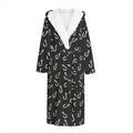 Fishing Hooks Pattern Print Hooded Bathrobe