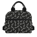 Fishing Hooks Pattern Print Insulated Lunch Bag