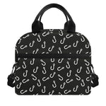 Fishing Hooks Pattern Print Insulated Lunch Bag