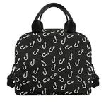 Fishing Hooks Pattern Print Insulated Lunch Bag