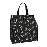 Fishing Hooks Pattern Print Insulated Lunch Tote
