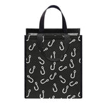 Fishing Hooks Pattern Print Insulated Lunch Tote