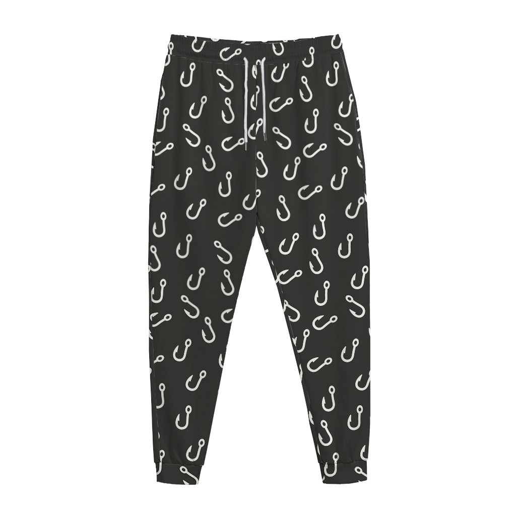Fishing Hooks Pattern Print Jogger Pants