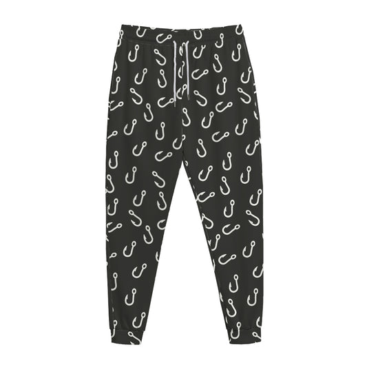 Fishing Hooks Pattern Print Jogger Pants
