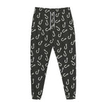 Fishing Hooks Pattern Print Jogger Pants