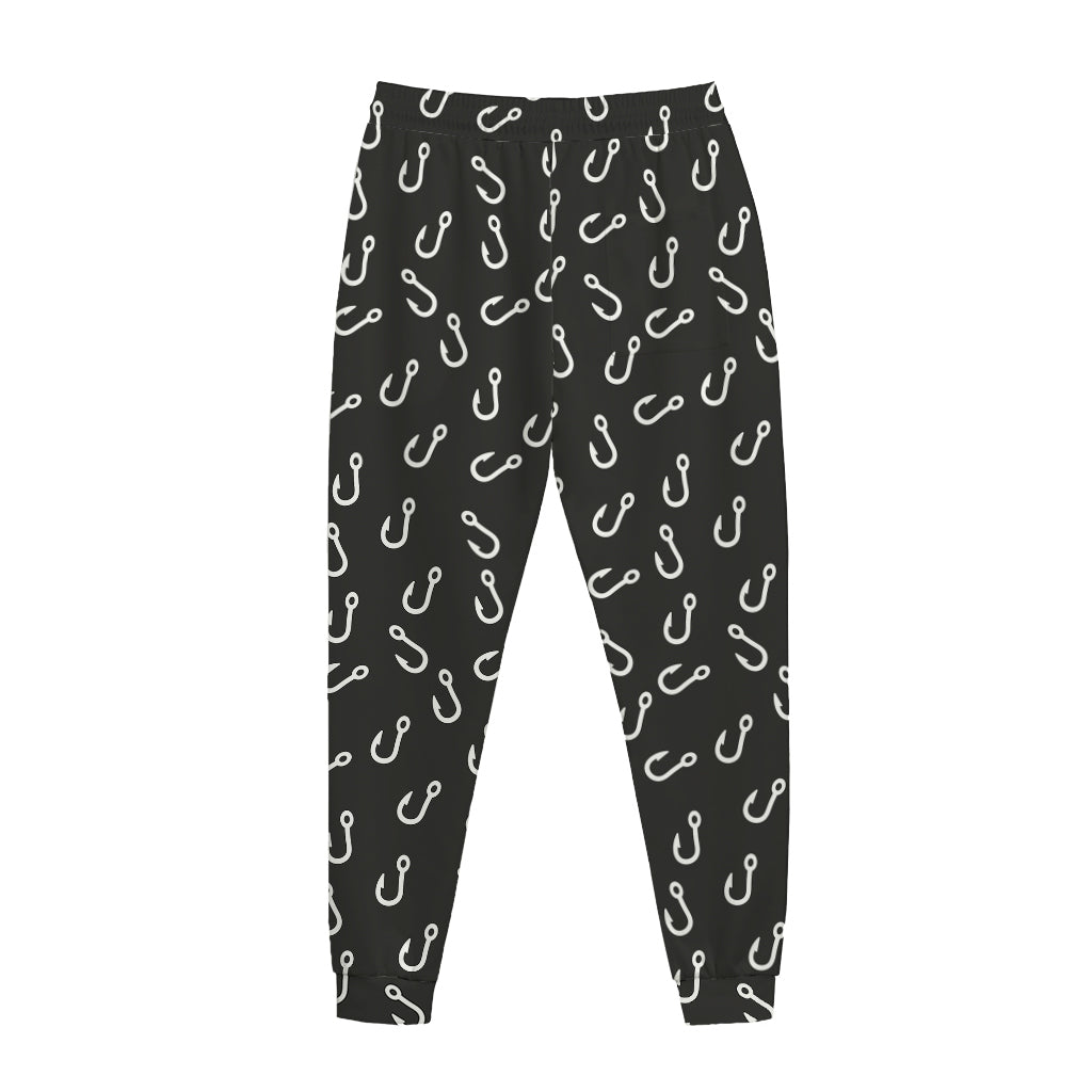 Fishing Hooks Pattern Print Jogger Pants