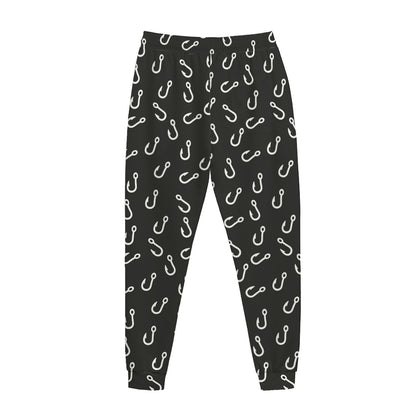 Fishing Hooks Pattern Print Jogger Pants