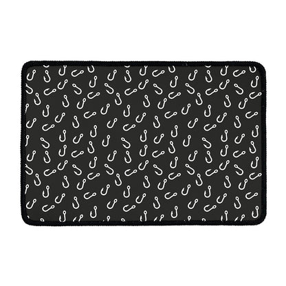 Fishing Hooks Pattern Print Kitchen Mat