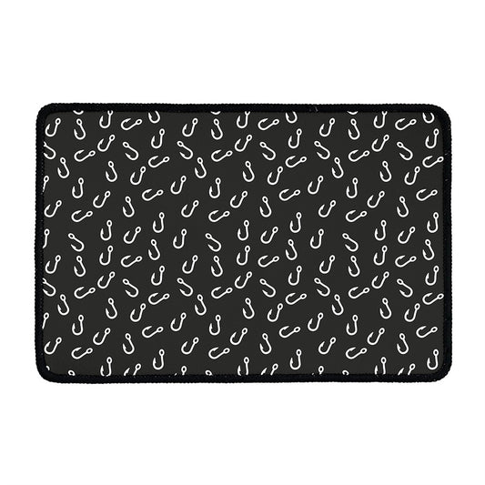 Fishing Hooks Pattern Print Kitchen Mat