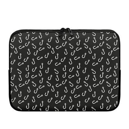 Fishing Hooks Pattern Print Laptop Sleeve