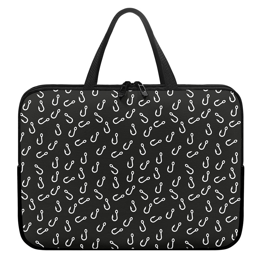 Fishing Hooks Pattern Print Laptop Sleeve With Handle
