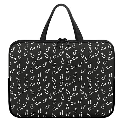 Fishing Hooks Pattern Print Laptop Sleeve With Handle