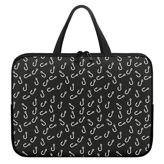 Fishing Hooks Pattern Print Laptop Sleeve With Handle