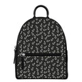 Fishing Hooks Pattern Print Leather Backpack