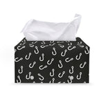 Fishing Hooks Pattern Print Leather Tissue Box Cover