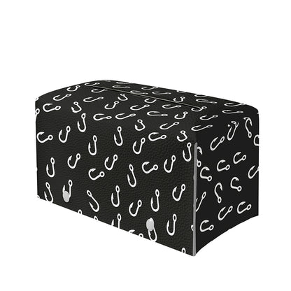Fishing Hooks Pattern Print Leather Tissue Box Cover