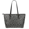 Fishing Hooks Pattern Print Leather Tote Bag With Zipper