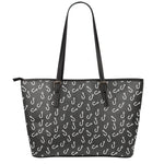 Fishing Hooks Pattern Print Leather Tote Bag