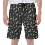 Fishing Hooks Pattern Print Men's Beach Shorts