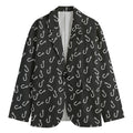 Fishing Hooks Pattern Print Men's Blazer
