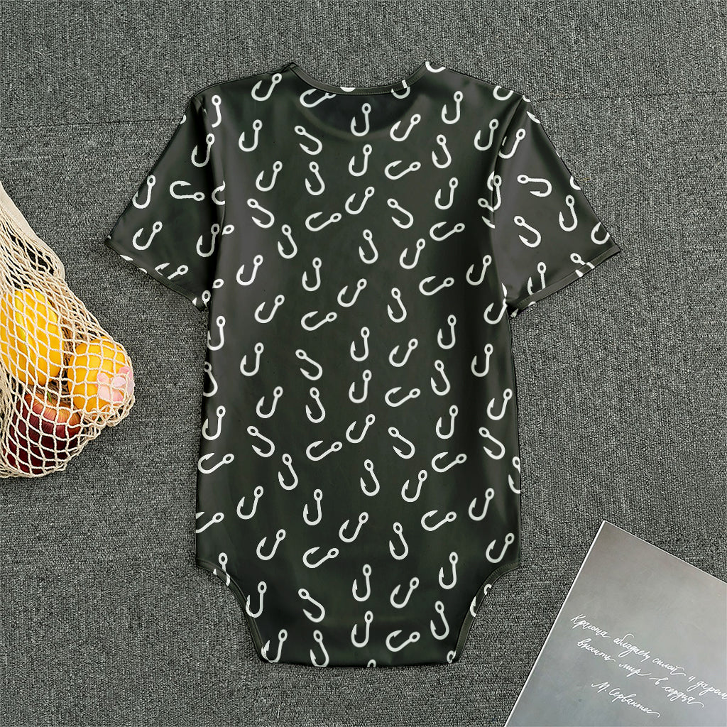 Fishing Hooks Pattern Print Men's Bodysuit