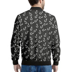 Fishing Hooks Pattern Print Men's Bomber Jacket