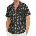 Fishing Hooks Pattern Print Men's Deep V-Neck Shirt