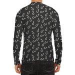 Fishing Hooks Pattern Print Men's Long Sleeve Rash Guard