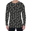 Fishing Hooks Pattern Print Men's Long Sleeve T-Shirt