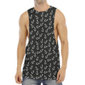 Fishing Hooks Pattern Print Men's Muscle Tank Top