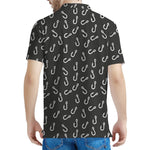 Fishing Hooks Pattern Print Men's Polo Shirt