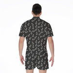 Fishing Hooks Pattern Print Men's Rompers