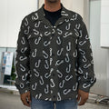 Fishing Hooks Pattern Print Men's Shirt Jacket