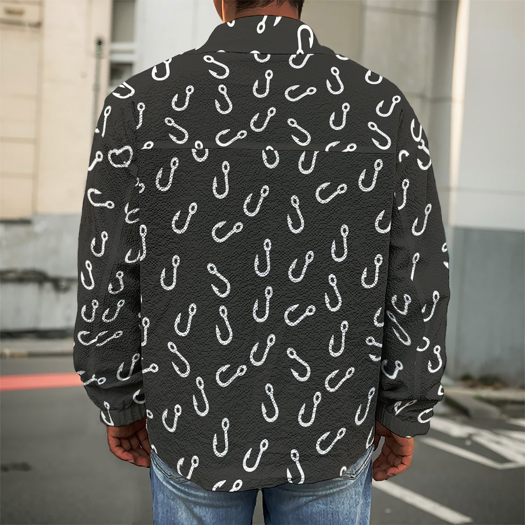Fishing Hooks Pattern Print Men's Shirt Jacket