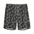 Fishing Hooks Pattern Print Men's Athletic Shorts