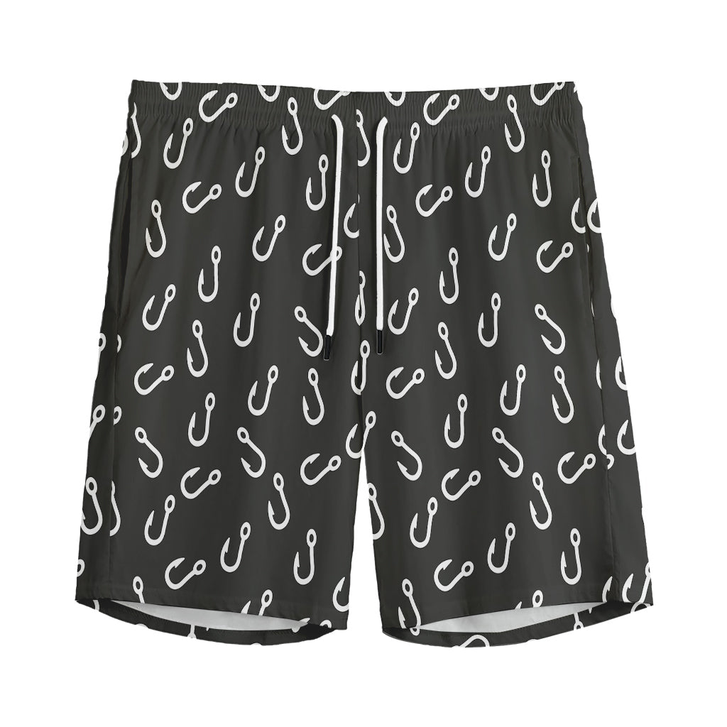 Fishing Hooks Pattern Print Men's Sports Shorts