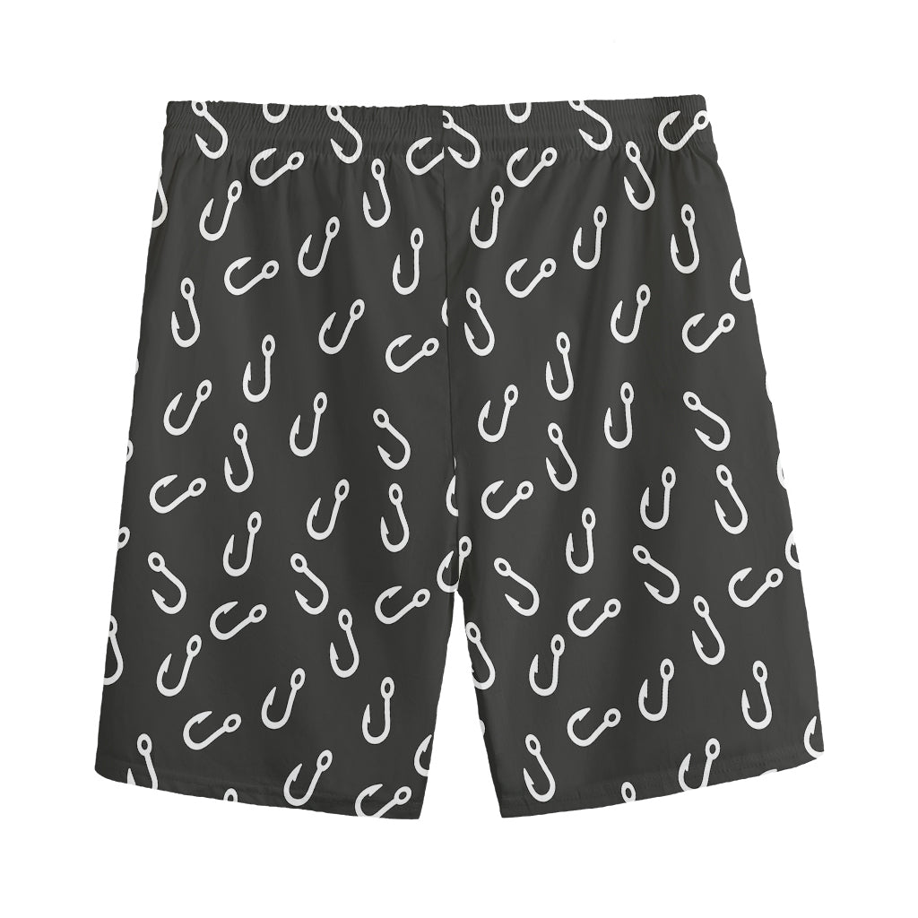 Fishing Hooks Pattern Print Men's Sports Shorts