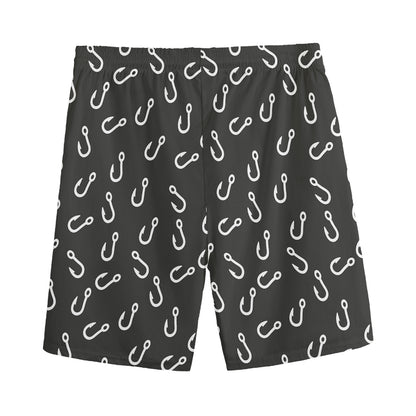 Fishing Hooks Pattern Print Men's Sports Shorts