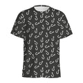 Fishing Hooks Pattern Print Men's Athletic T-Shirt