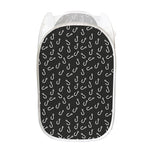 Fishing Hooks Pattern Print Mesh Laundry Hamper