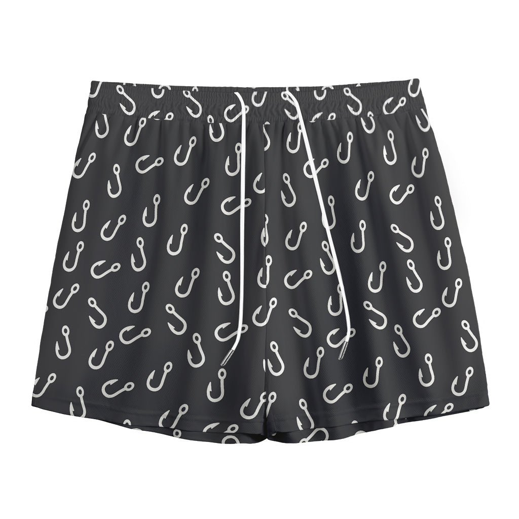 Fishing Hooks Pattern Print Mesh Shorts