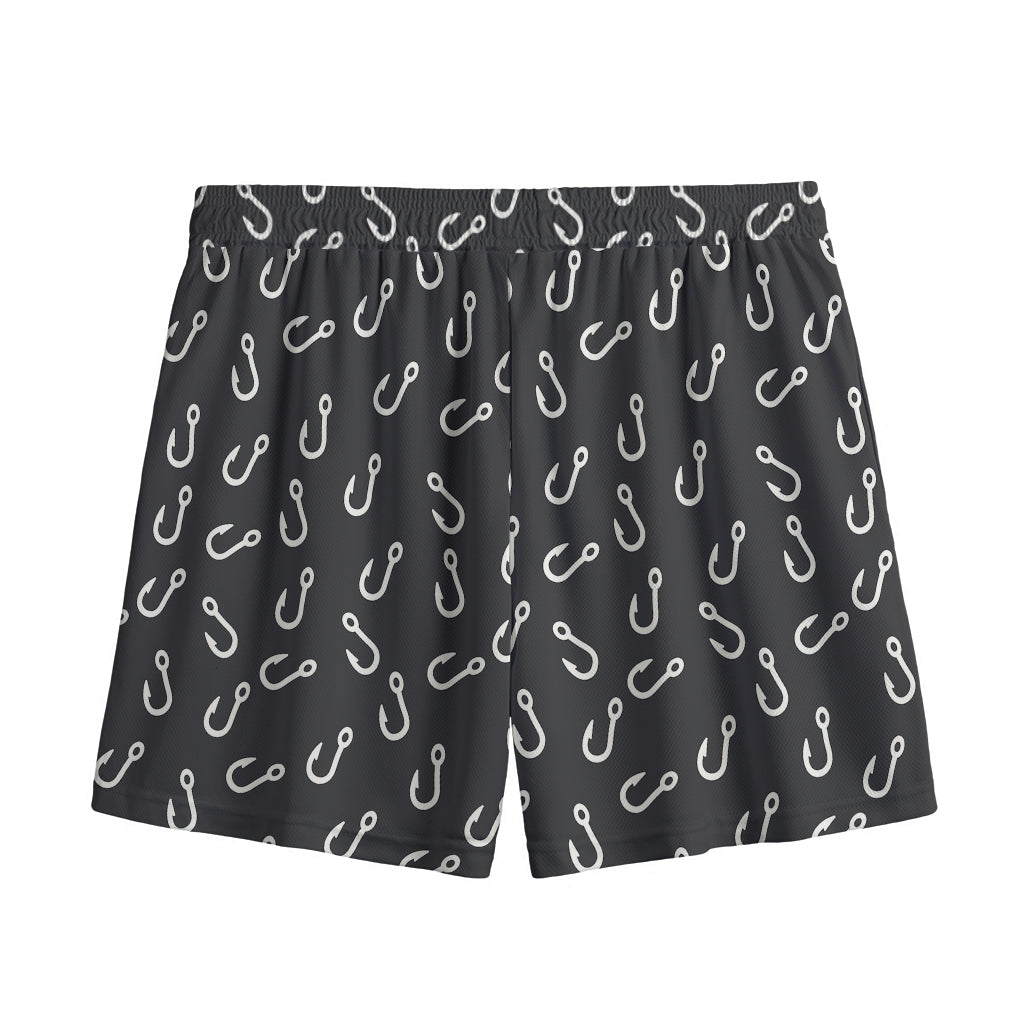 Fishing Hooks Pattern Print Mesh Shorts