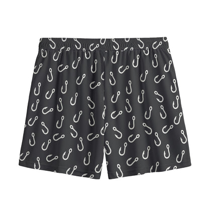 Fishing Hooks Pattern Print Mesh Shorts