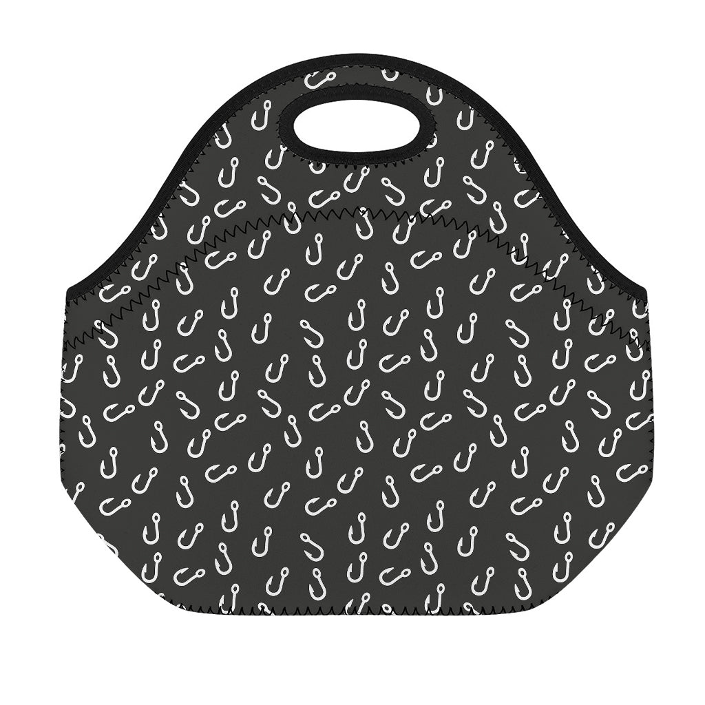 Fishing Hooks Pattern Print Neoprene Lunch Bag