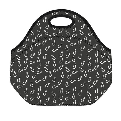 Fishing Hooks Pattern Print Neoprene Lunch Bag