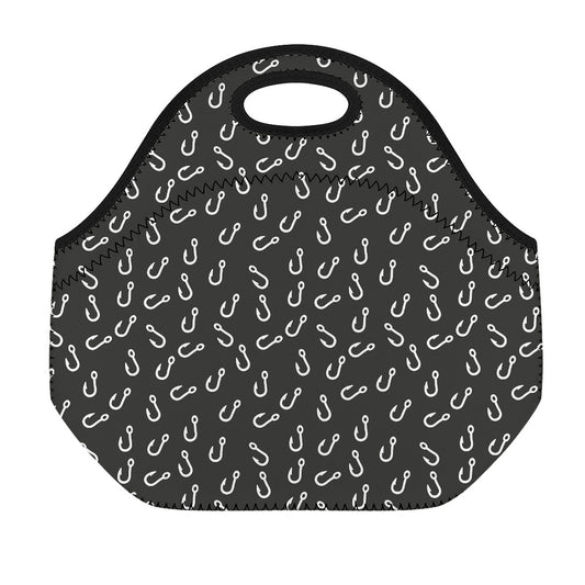Fishing Hooks Pattern Print Neoprene Lunch Bag