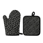 Fishing Hooks Pattern Print Oven Mitt And Pot Holder Set